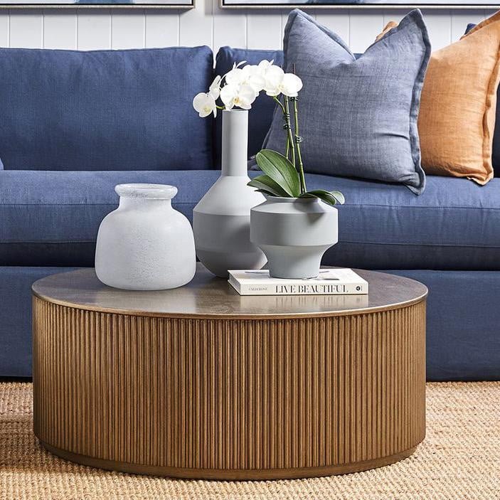 Monaco Round Coffee Table - Antique Gold