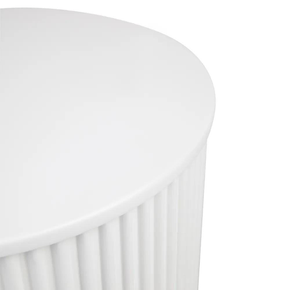 Monaco White Round Side Table