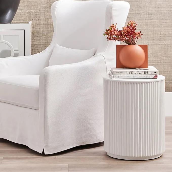 Monaco White Round Side Table