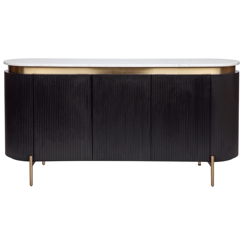 Monte Carlo Black and White Buffet with Gold Legs