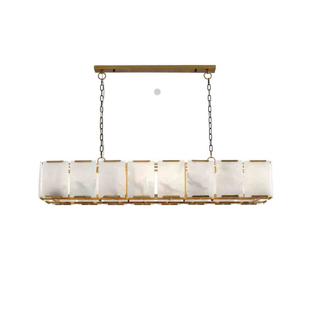 New York Alabaster Pendant - Linear Brass