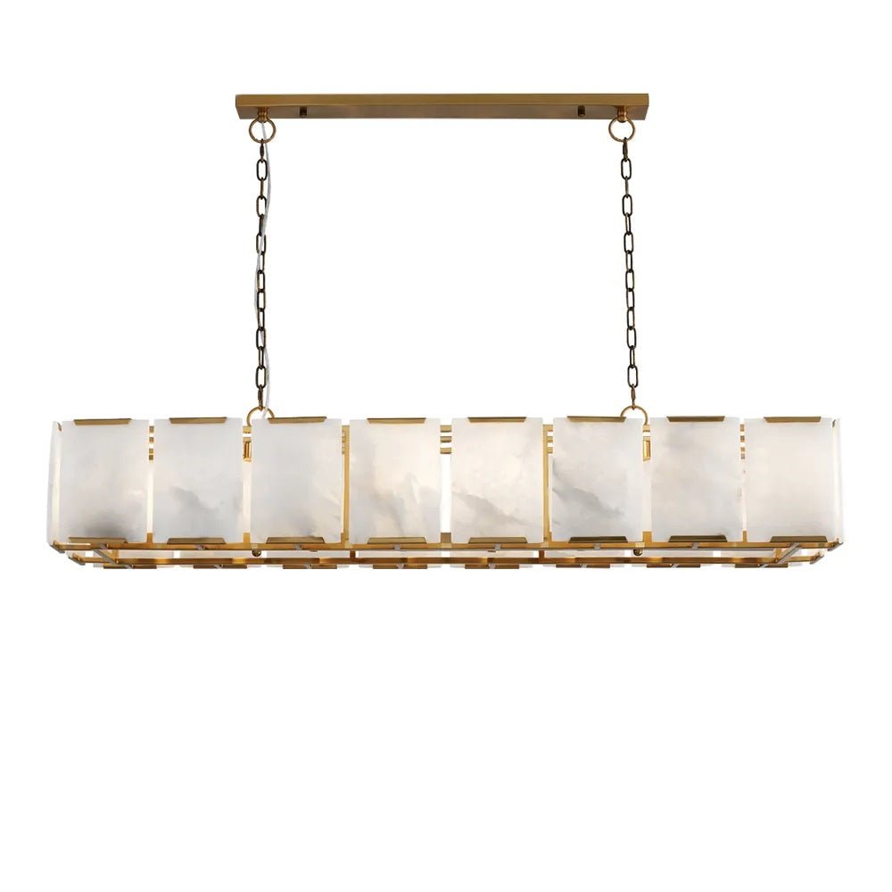 New York Alabaster Pendant - Linear Brass