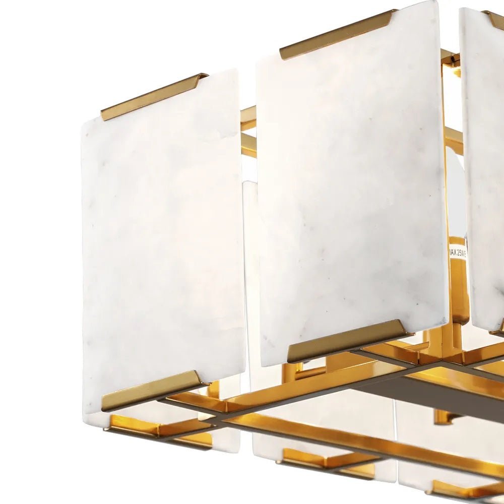 New York Alabaster Pendant - Linear Brass