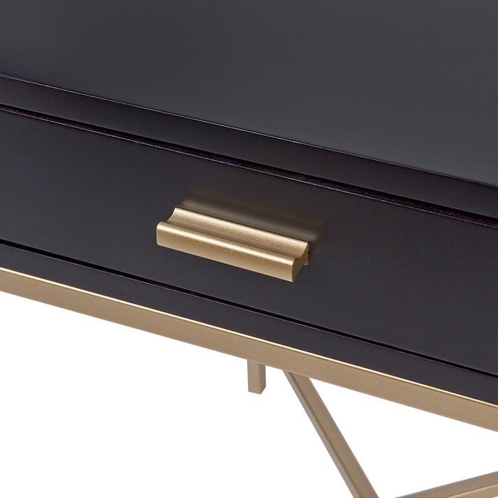 Noosa Small Luxury Bedside Table - Black and Gold