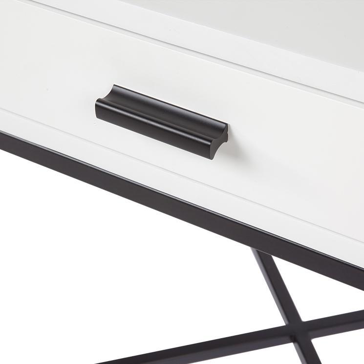 Noosa Small Luxury Bedside Table - White and Black