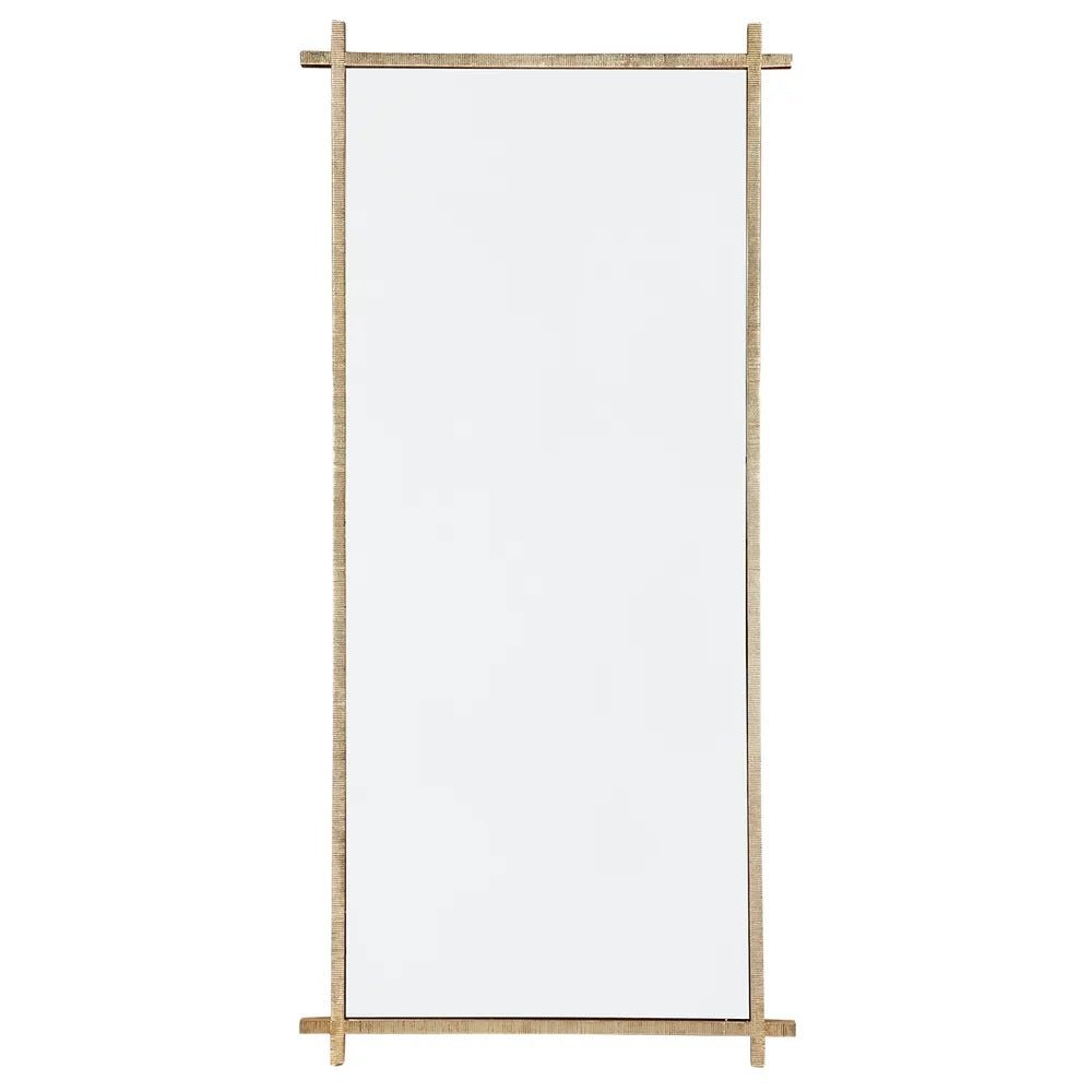 Oliverio Gold Floor Mirror | Rectangle Gold Floor Mirror 