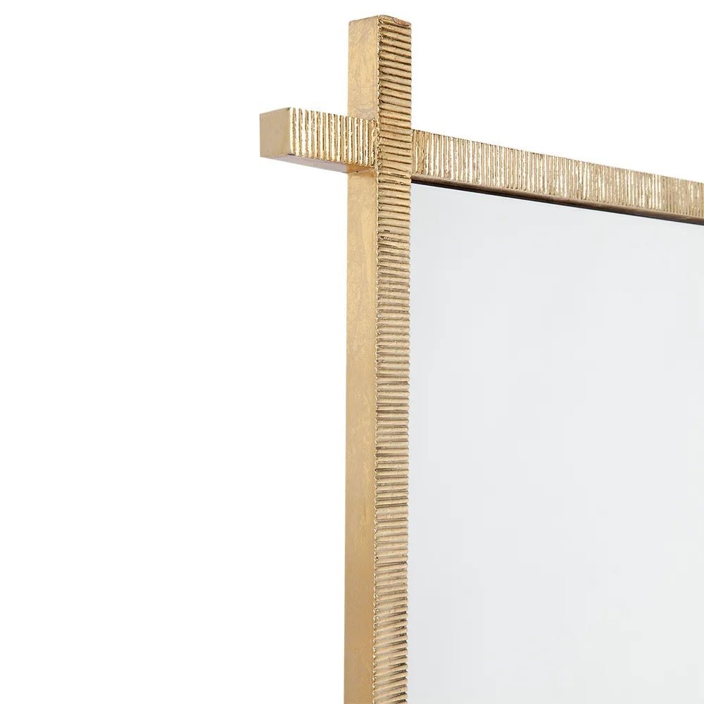 Oliverio Gold Floor Mirror | Rectangle Gold Floor Mirror 