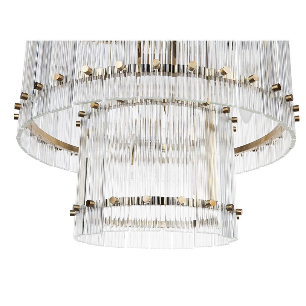 Paloma Crystal Pendant - 2 Tier Brass