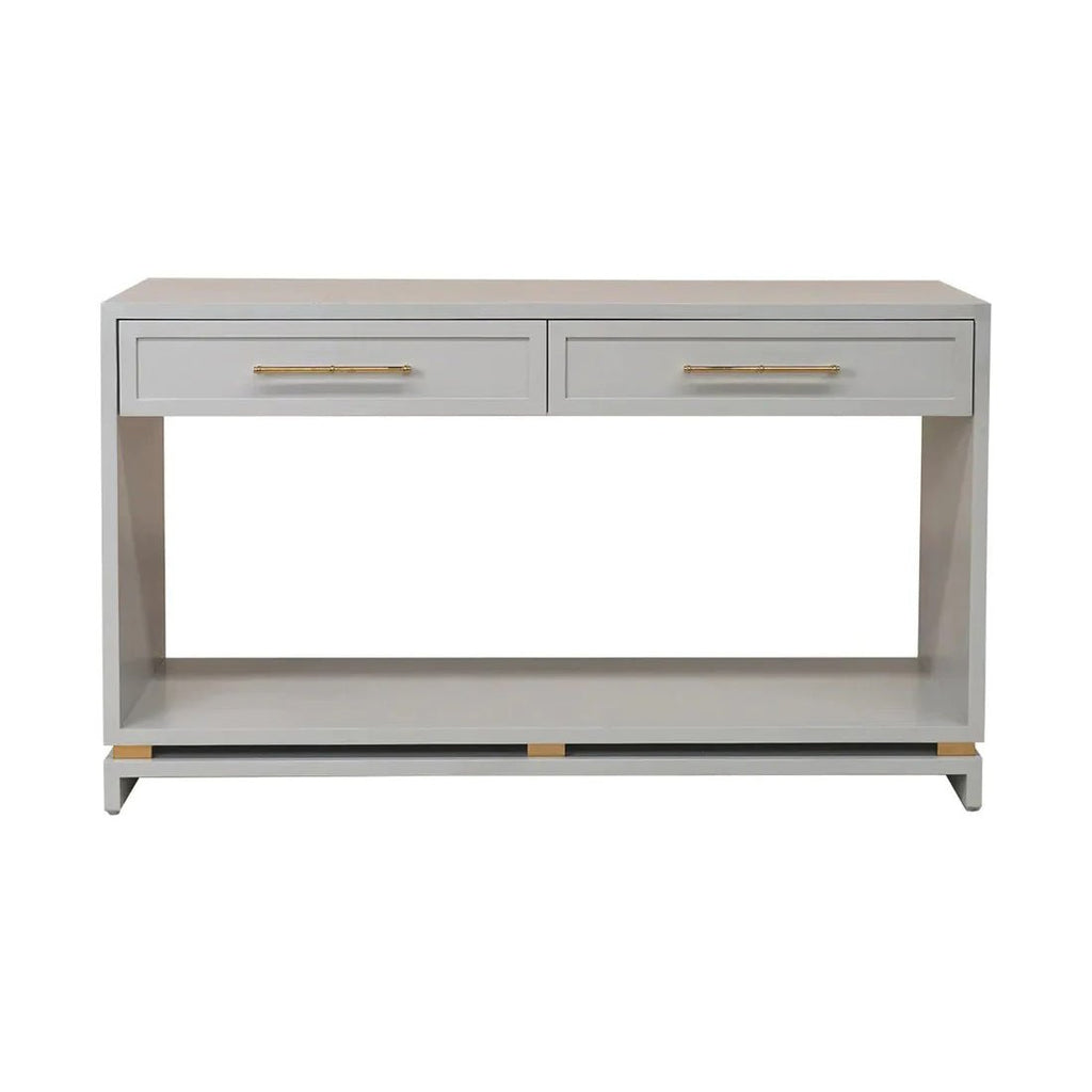 Pearl Grey Console Table - Gold Handles