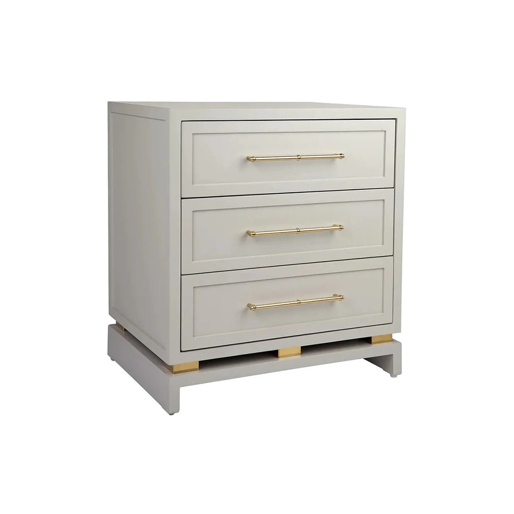 Pearl Luxury Bedside Table - Large Grey | Hamptons Bedside Table