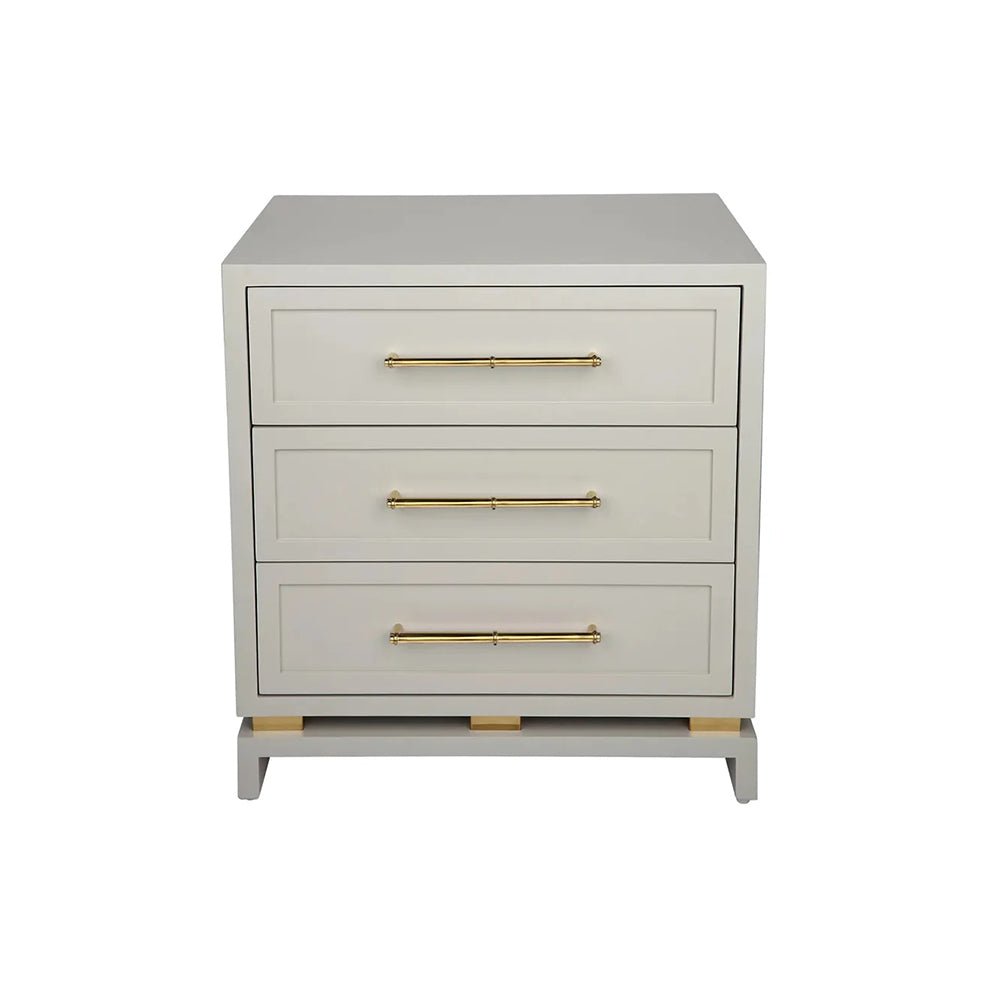 Pearl Luxury Bedside Table - Large Grey | Hamptons Bedside Table