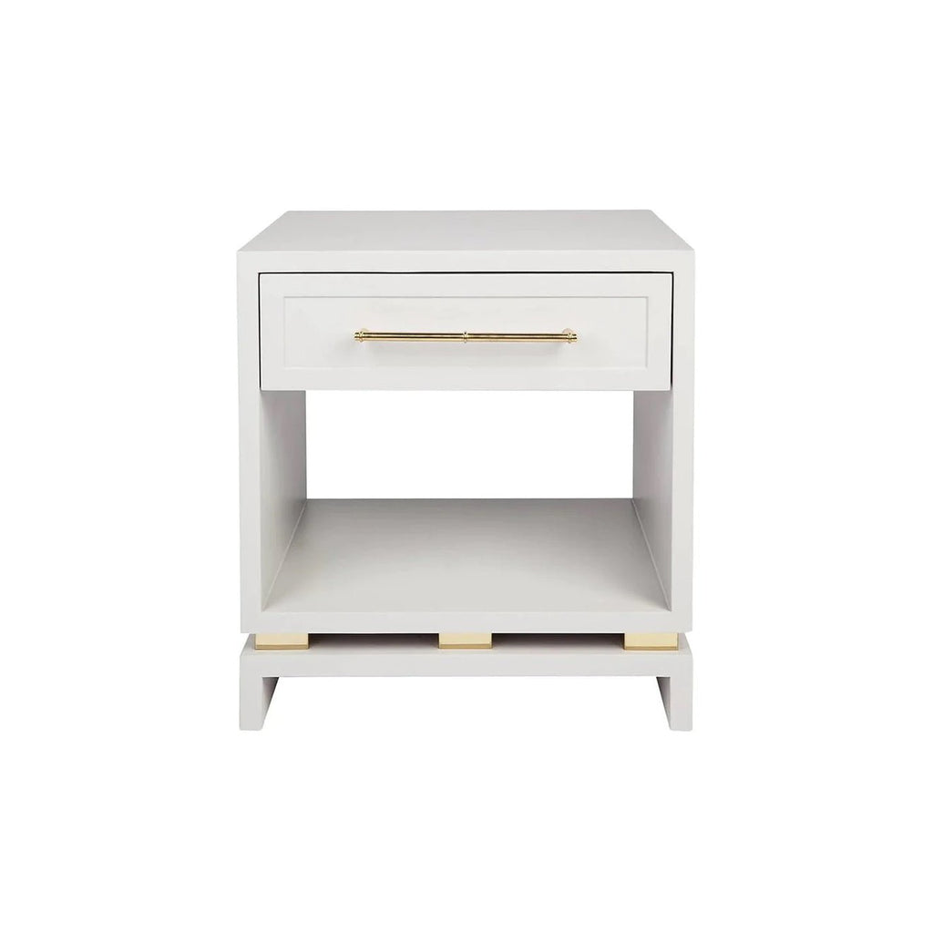 Pearl Luxury Small Bedside Table - Grey | Hamptons Bedside Table