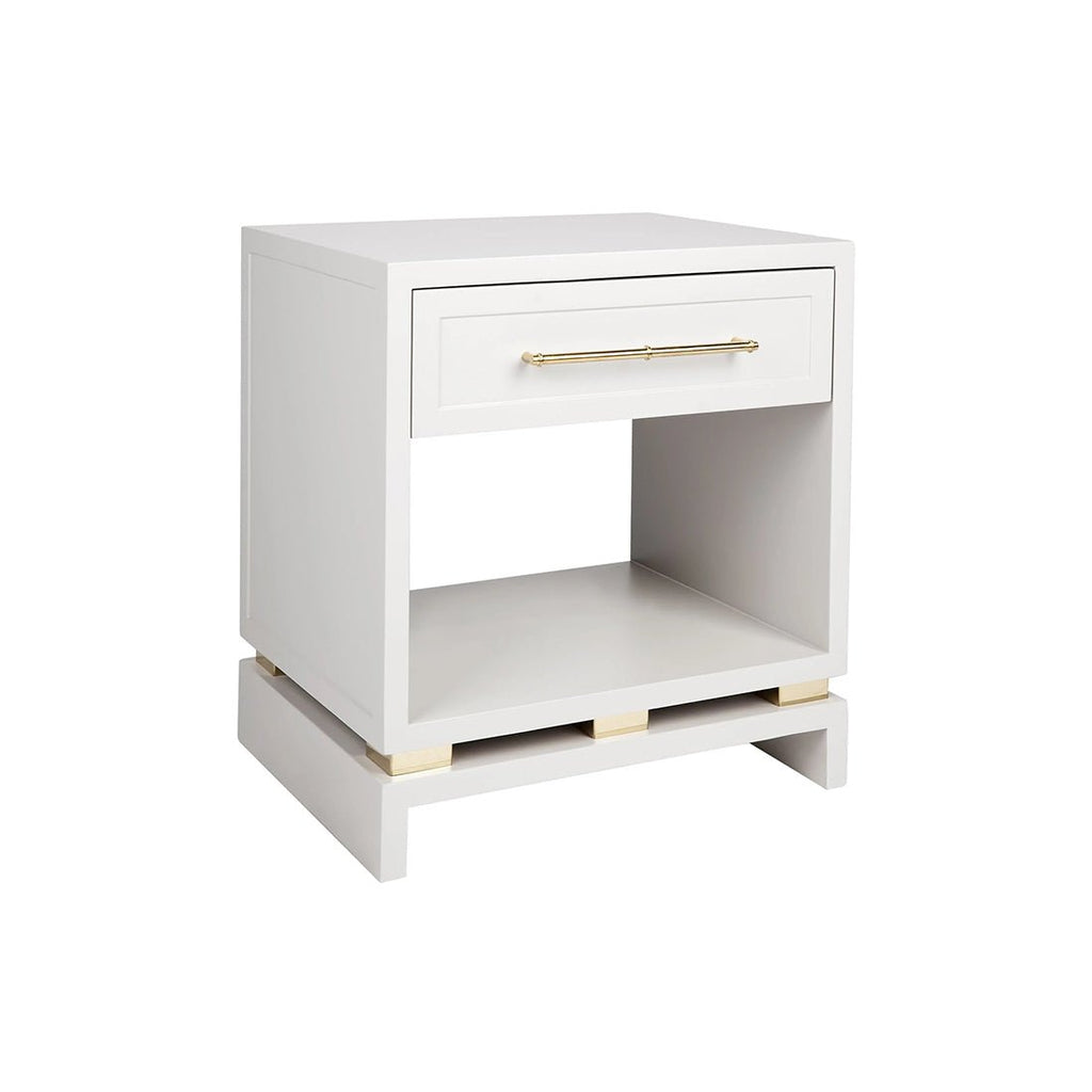 Pearl Luxury Small Bedside Table - Grey | Hamptons Bedside Table