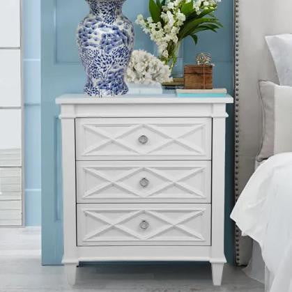 Portside Bedside Table White | Large Hamptons Bedside Table