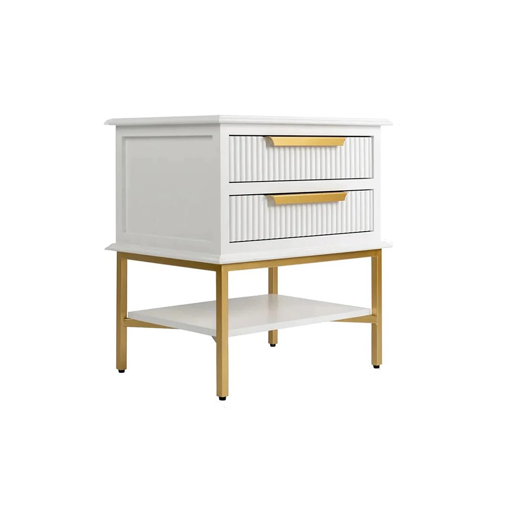 Ripple Luxury Bedside Table - Small White