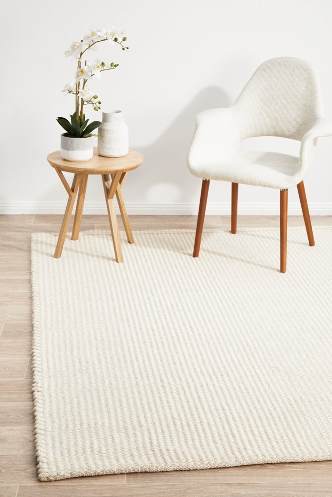 Rug Culture Scandi Wool Rug - White