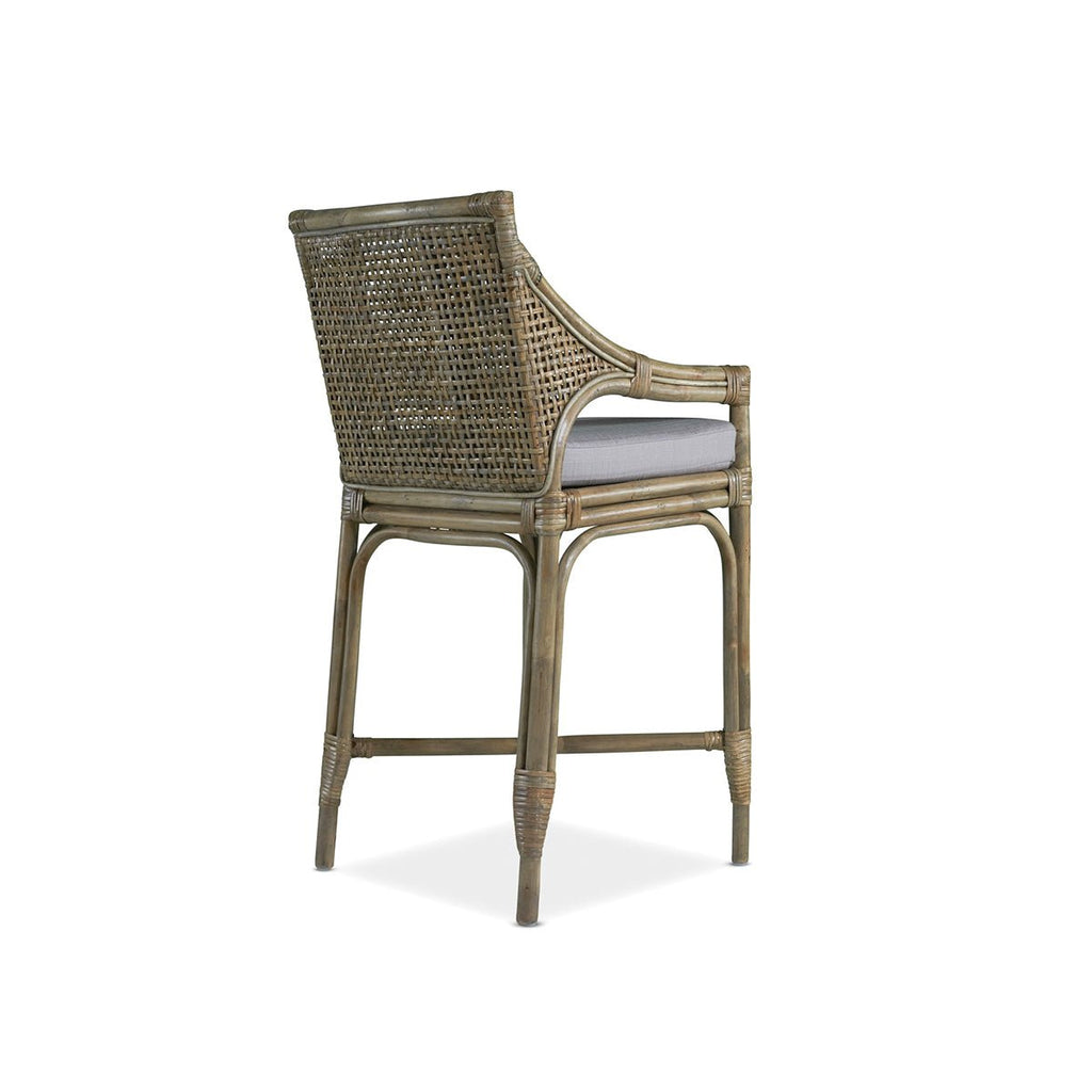 Sailor's Bay Rattan Kitchen Stool - Mud Grey