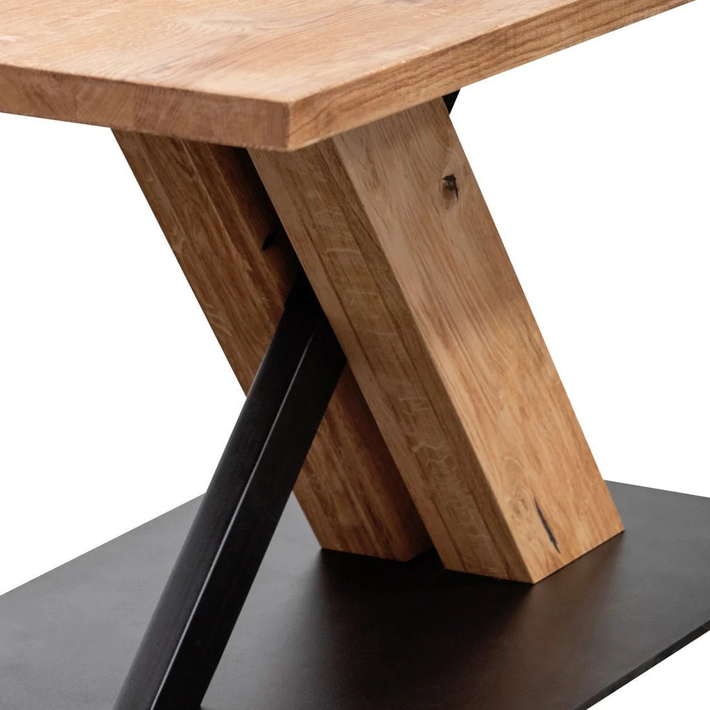 Sienna Natural Dining Table - Black Base