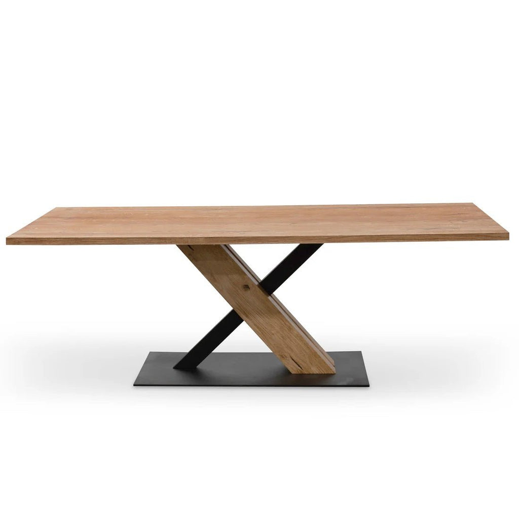 Sienna Natural Dining Table - Black Base