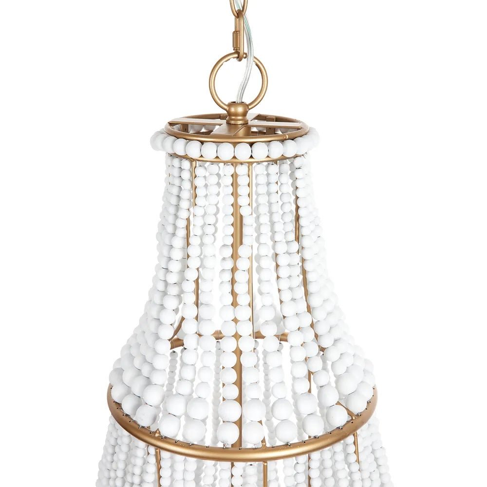 Sierra Beaded Chandelier Gold & White