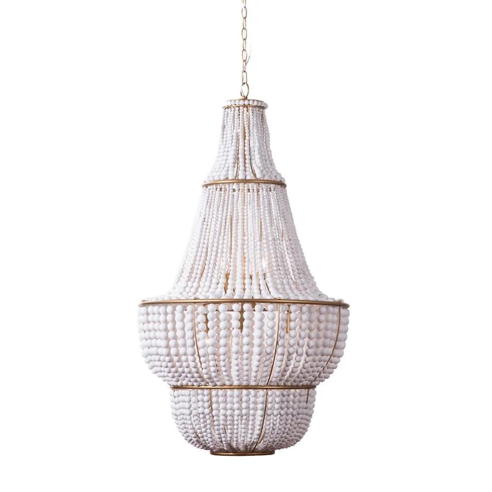 Sierra Beaded Chandelier Gold & White