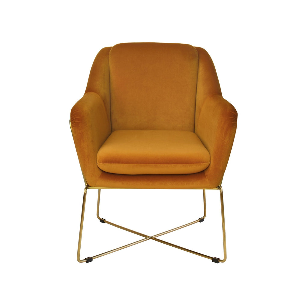 Studio Orange Velvet Armchair