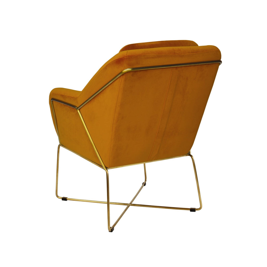 Studio Orange Velvet Armchair - Back