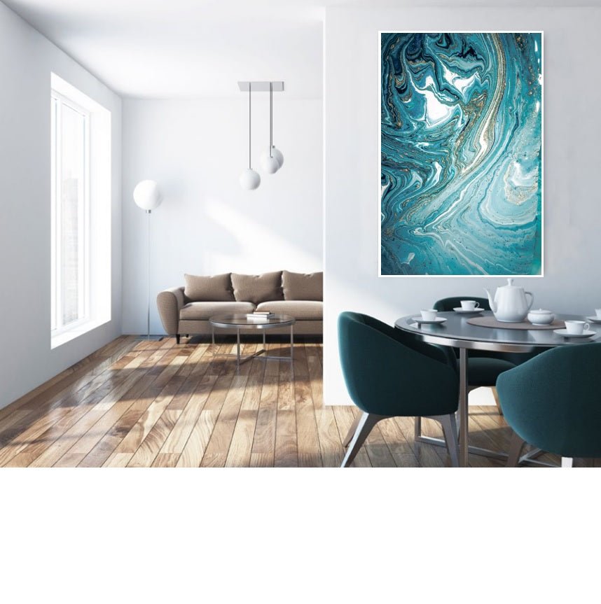 Transcendent 1 Teal Abstract Wall Art