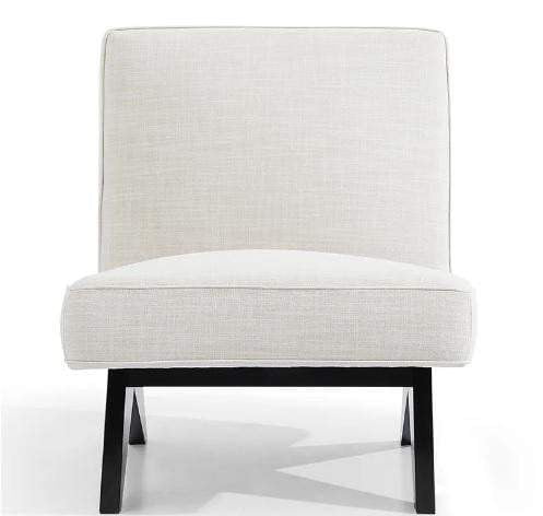 Venice White Linen Armchair 