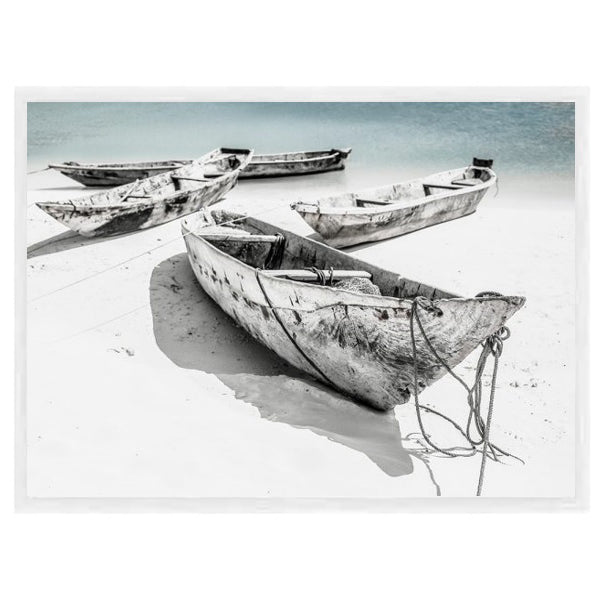 White Canoes Coastal Wall Art