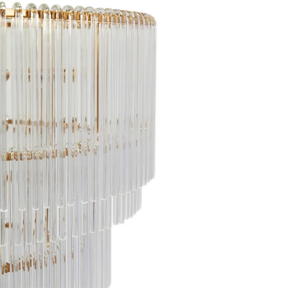 Zara Crystal Pendant - 3 Tier Brass