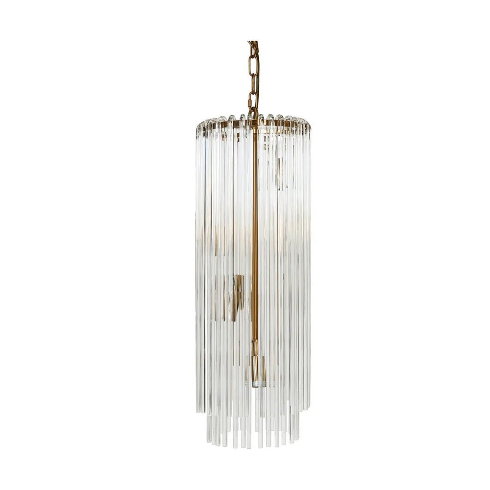 Zara Crystal Pendant Light - Long Brass