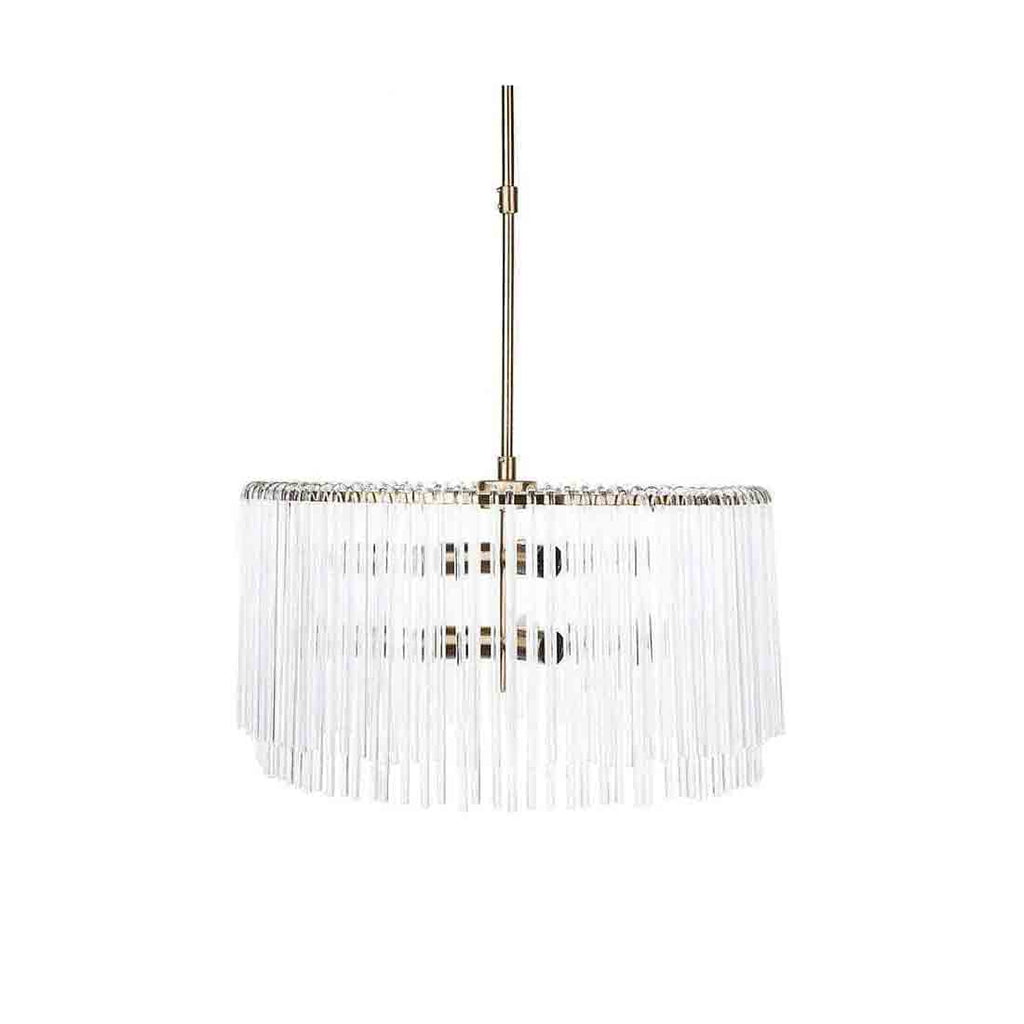 Zara Crystal Pendant - Round Brass