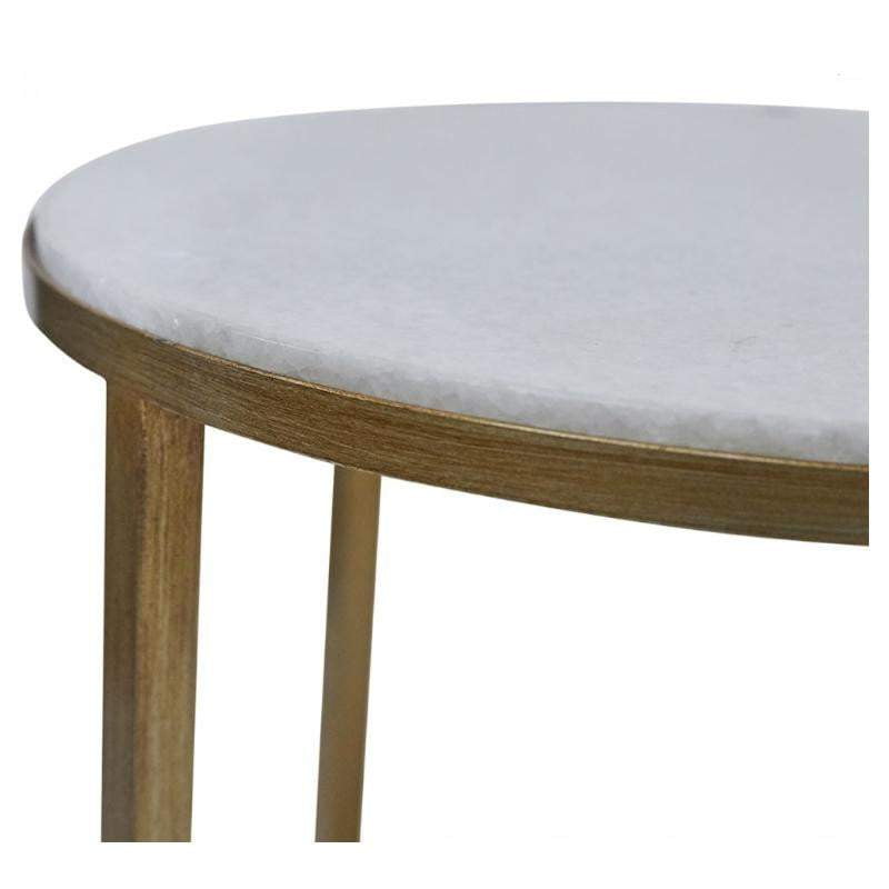 Chloe Gold Side table - stone top