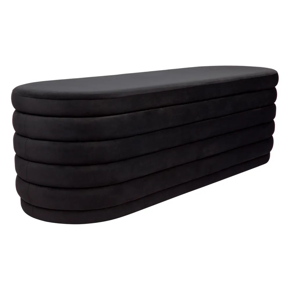 Demi Black Velvet Ottoman