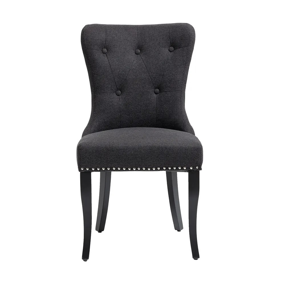 Lugano Dining Chair Black | Black Tufted Dining Chair