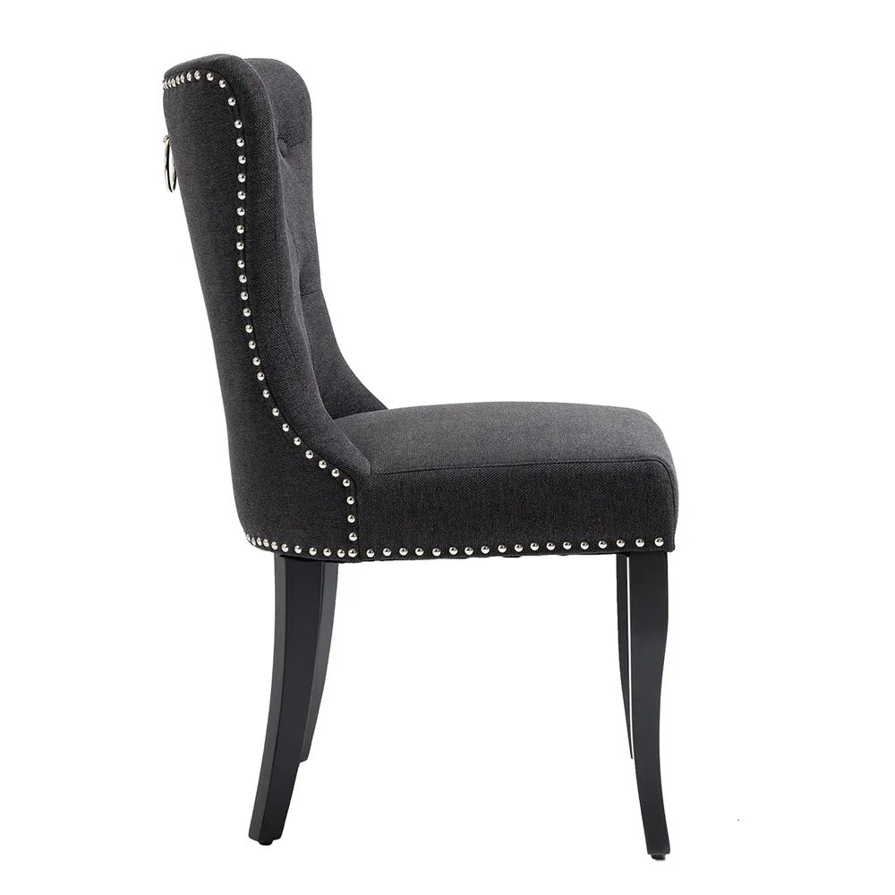 Lugano Dining Chair Black | Black Tufted Dining Chair