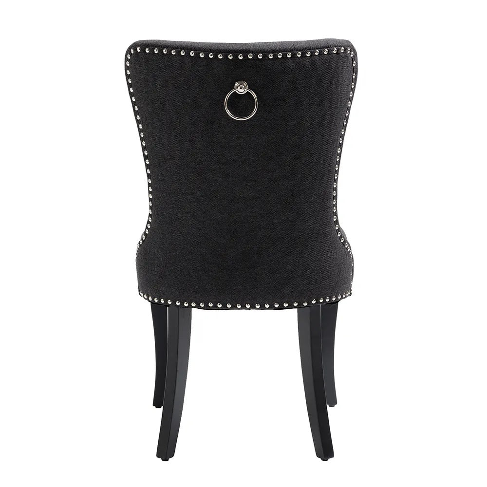 Lugano Dining Chair Black | Black Tufted Dining Chair